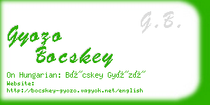 gyozo bocskey business card